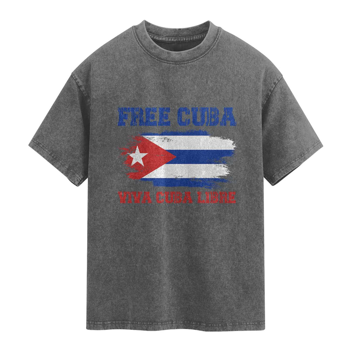 Cuban American Pride Washed Cotton T-Shirt Freedom For Cuba