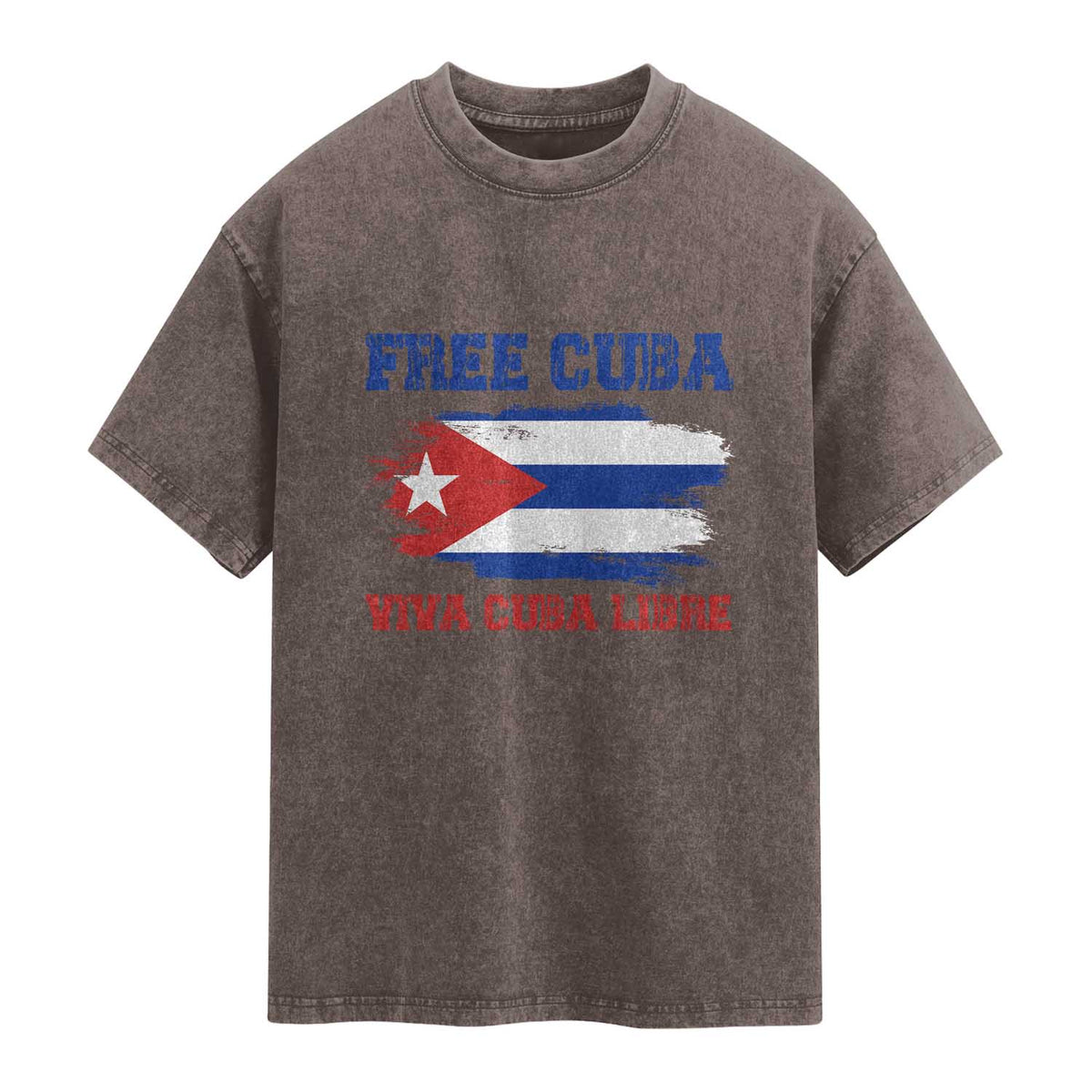 Cuban American Pride Washed Cotton T-Shirt Freedom For Cuba