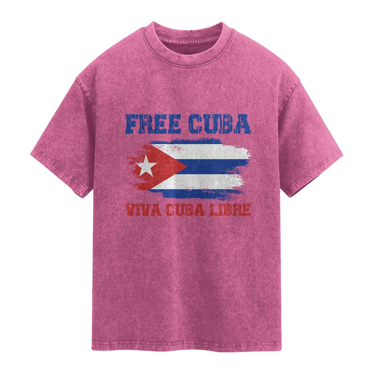 Cuban American Pride Washed Cotton T-Shirt Freedom For Cuba