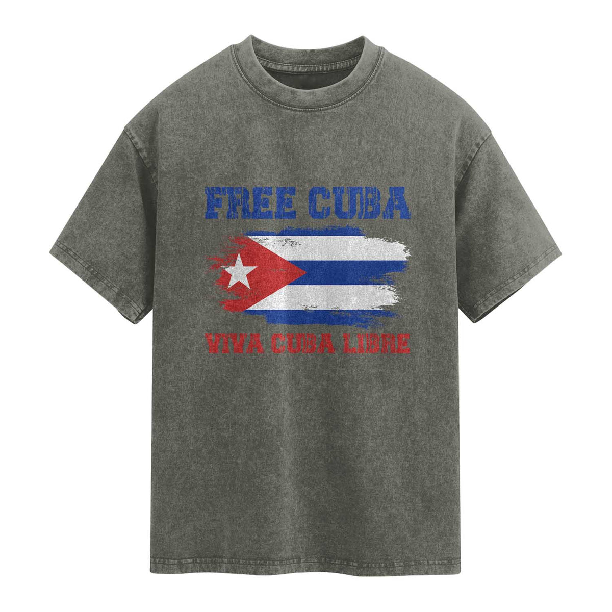 Cuban American Pride Washed Cotton T-Shirt Freedom For Cuba
