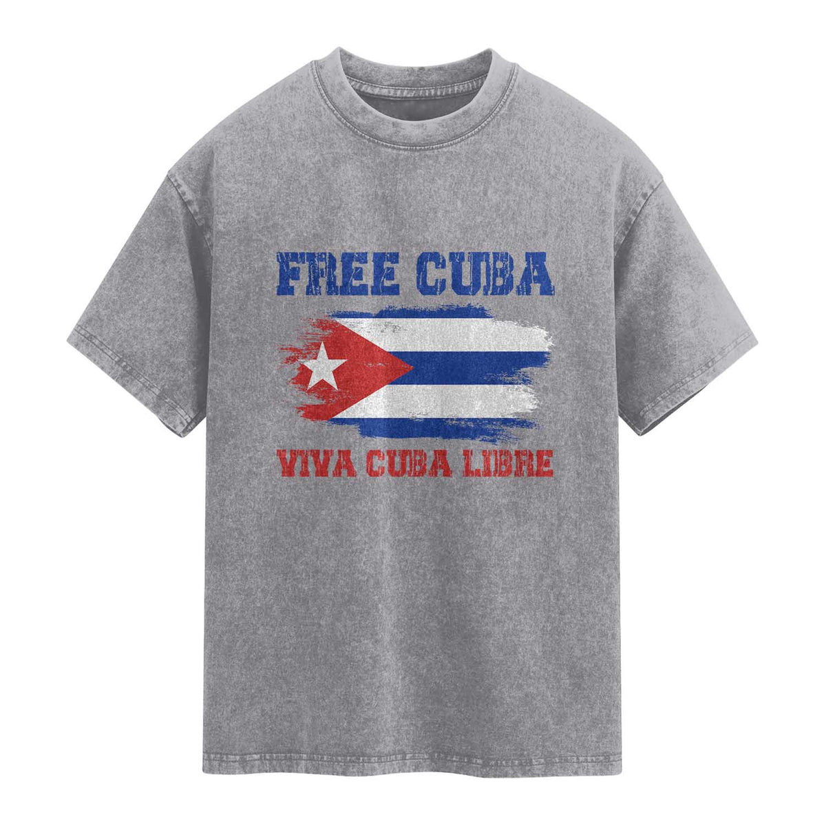 Cuban American Pride Washed Cotton T-Shirt Freedom For Cuba