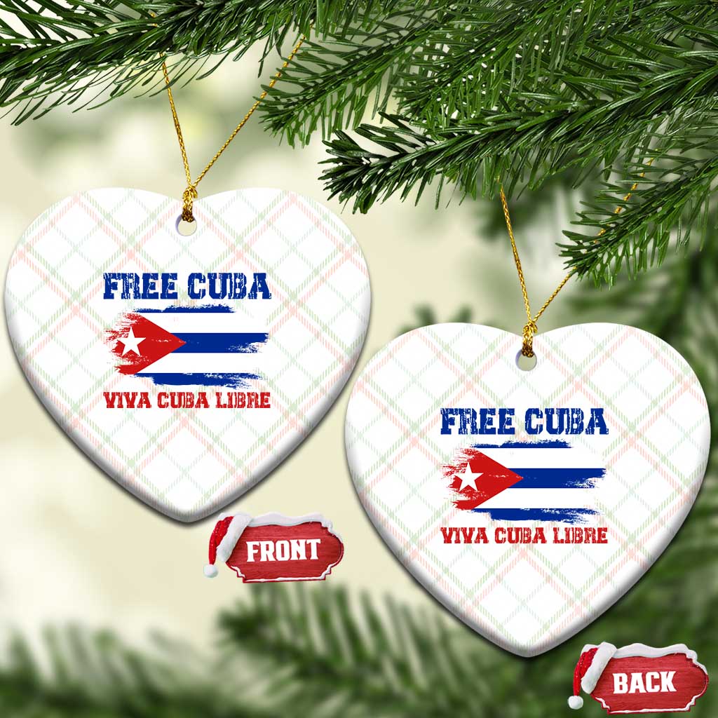 Cuban American Pride Ceramic Ornament Freedom For Cuba TS12 Print Your Wear