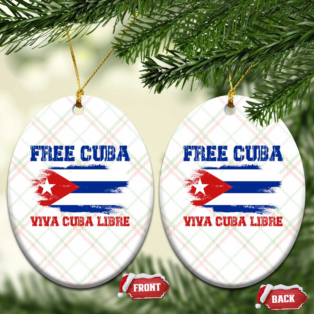 Cuban American Pride Ceramic Ornament Freedom For Cuba TS12 Print Your Wear