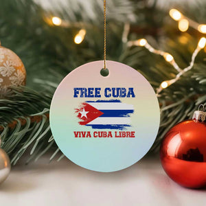 Cuban American Pride Ceramic Ornament Freedom For Cuba TS12 1pc Pastel Print Your Wear