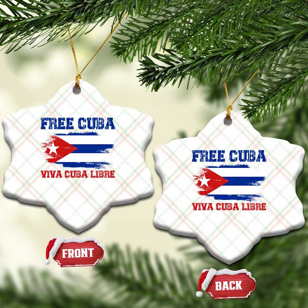 Cuban American Pride Ceramic Ornament Freedom For Cuba TS12 Print Your Wear