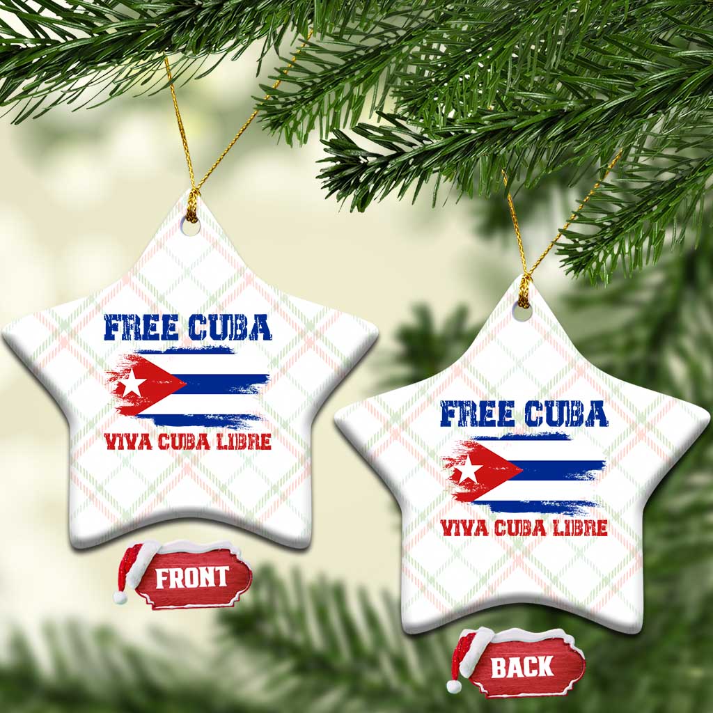 Cuban American Pride Ceramic Ornament Freedom For Cuba TS12 Print Your Wear