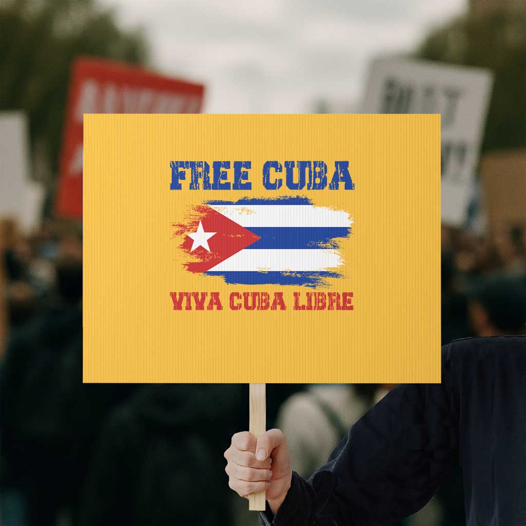 Cuban American Pride Protest Sign Freedom For Cuba TS12 Horizontal 18