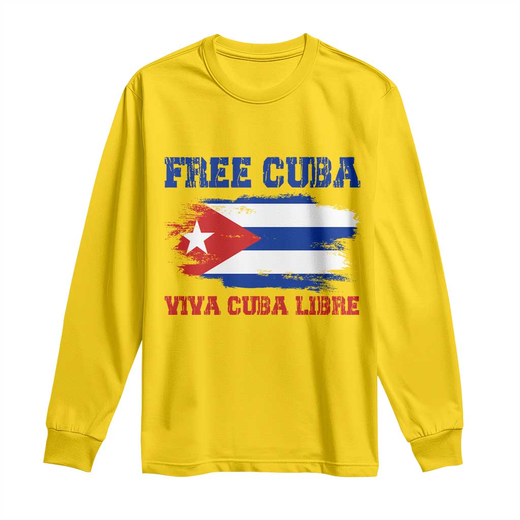 Cuban American Pride Long Sleeve Shirt Freedom For Cuba TS12 Daisy Print Your Wear
