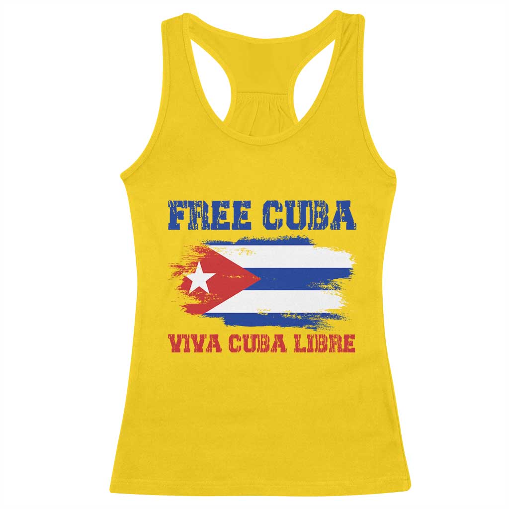 Cuban American Pride Racerback Tank Top Freedom For Cuba TS12 Daisy Print Your Wear