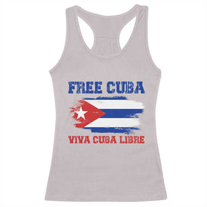 Cuban American Pride Racerback Tank Top Freedom For Cuba TS12 Ice Gray Print Your Wear