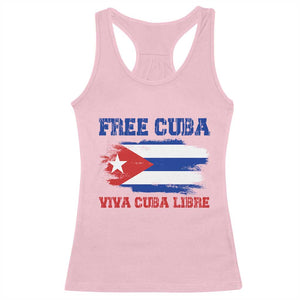 Cuban American Pride Racerback Tank Top Freedom For Cuba TS12 Light Pink Print Your Wear