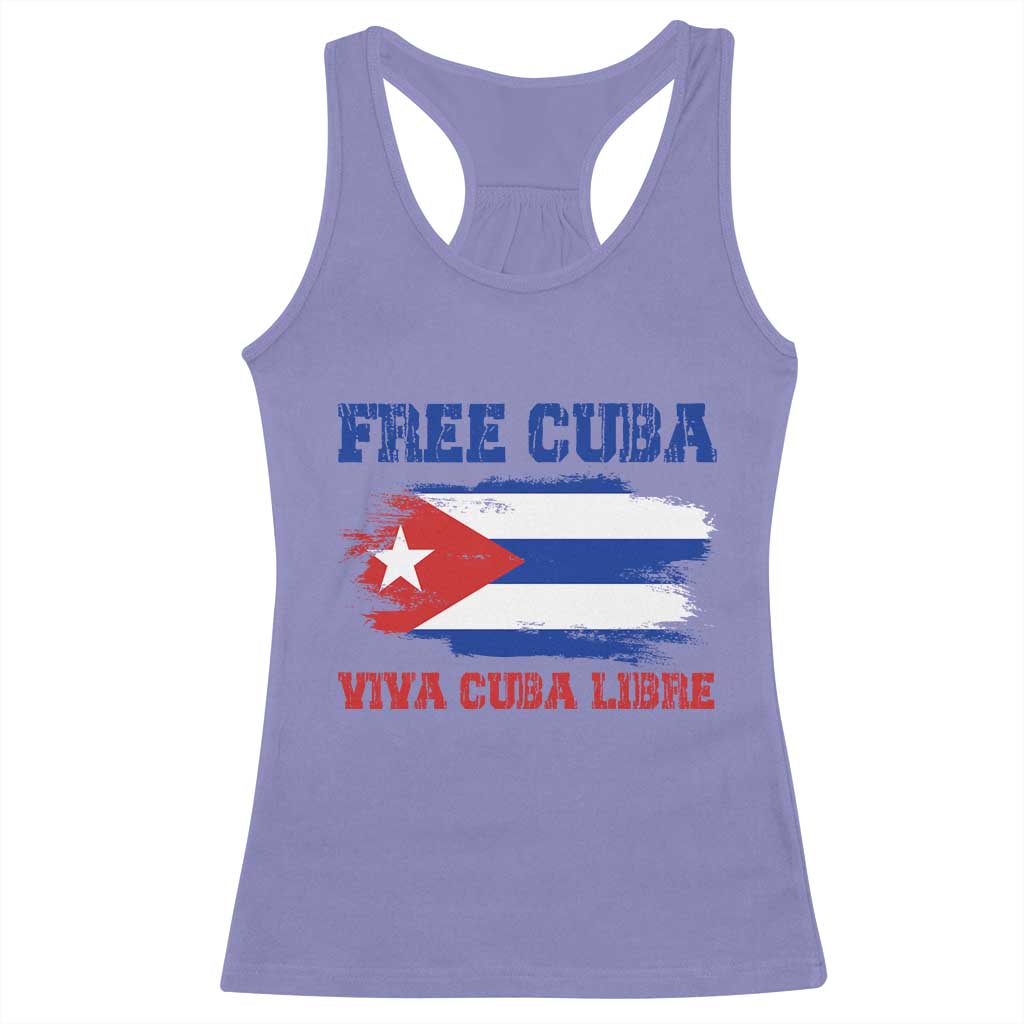 Cuban American Pride Racerback Tank Top Freedom For Cuba TS12 Violet Print Your Wear