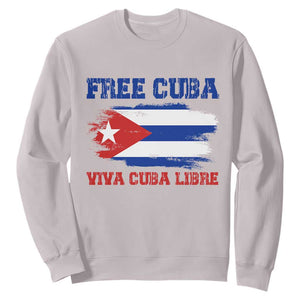 Cuban American Pride Sweatshirt Freedom For Cuba TS12 Ice Gray Print Your Wear