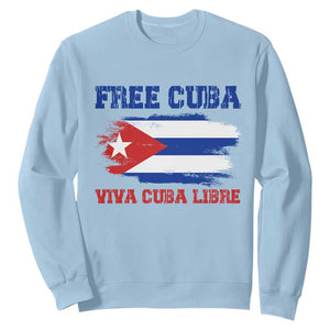 Cuban American Pride Sweatshirt Freedom For Cuba TS12 Light Blue Print Your Wear