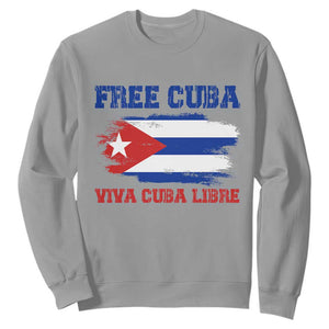 Cuban American Pride Sweatshirt Freedom For Cuba TS12 Sport Gray Print Your Wear