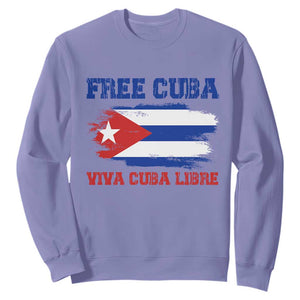 Cuban American Pride Sweatshirt Freedom For Cuba TS12 Violet Print Your Wear