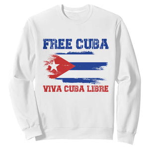 Cuban American Pride Sweatshirt Freedom For Cuba TS12 White Print Your Wear