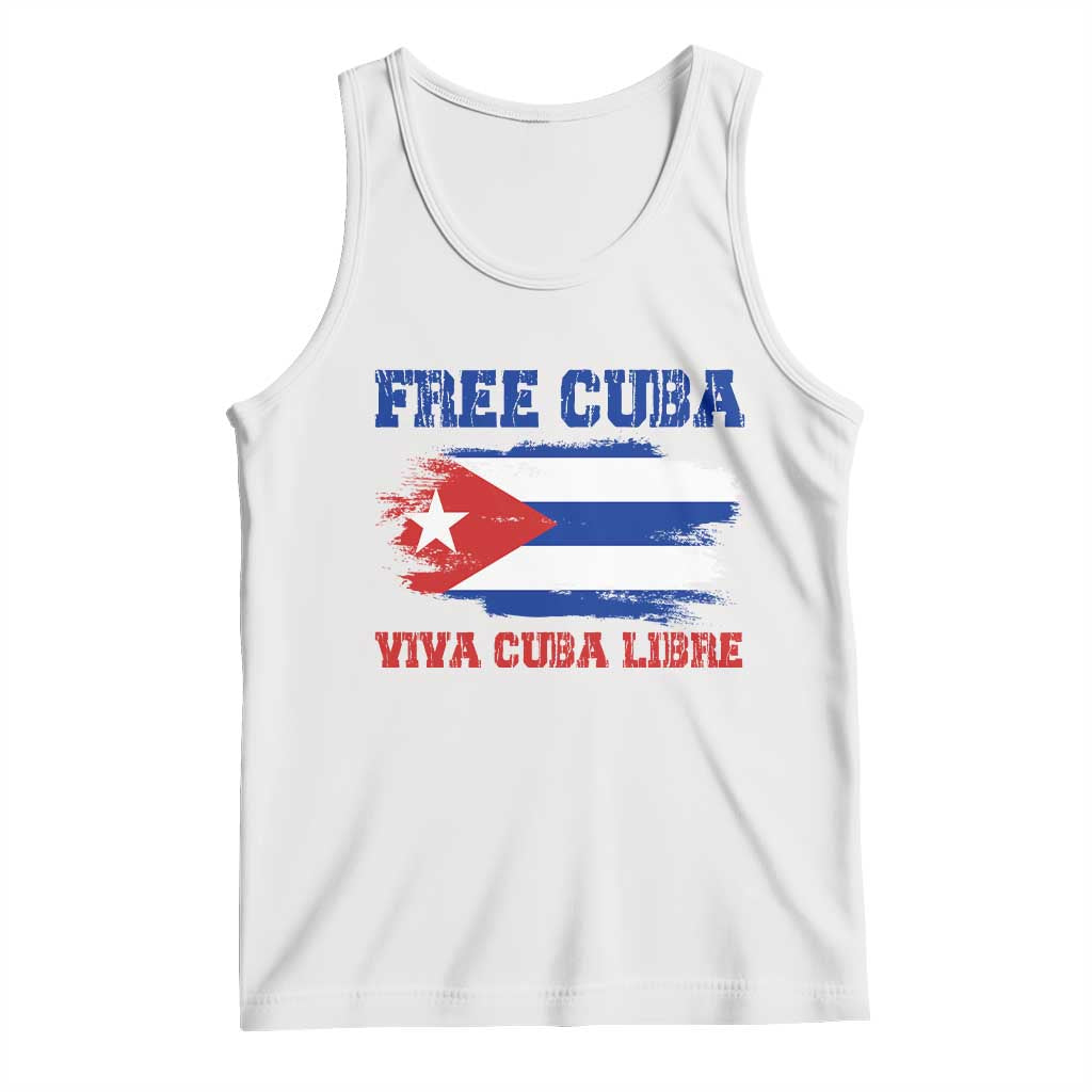 Cuban American Pride Tank Top Freedom For Cuba TS12 White Print Your Wear