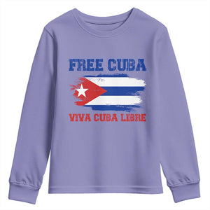 Cuban American Pride Youth Sweatshirt Freedom For Cuba TS12 Violet Print Your Wear