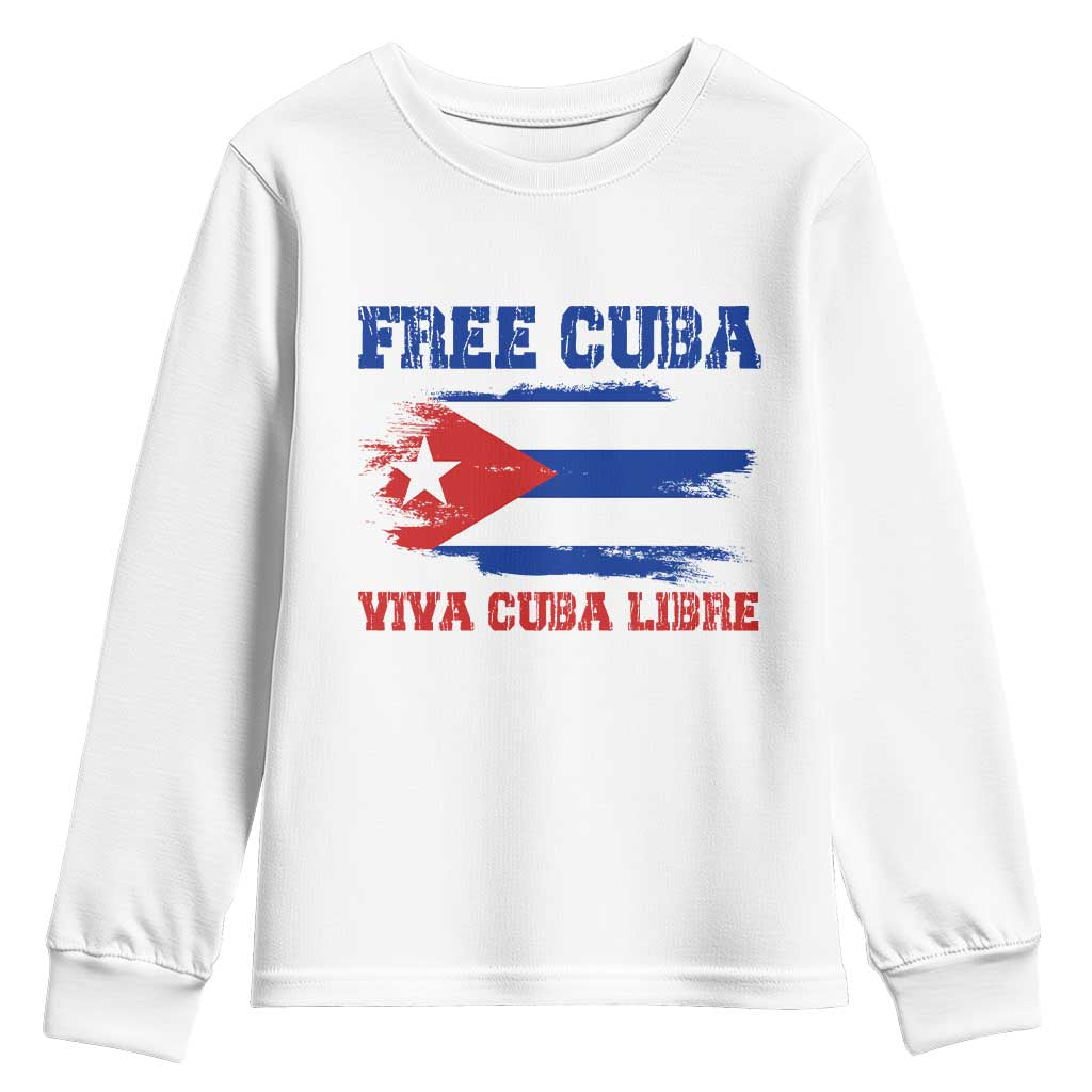 Cuban American Pride Youth Sweatshirt Freedom For Cuba TS12 White Print Your Wear