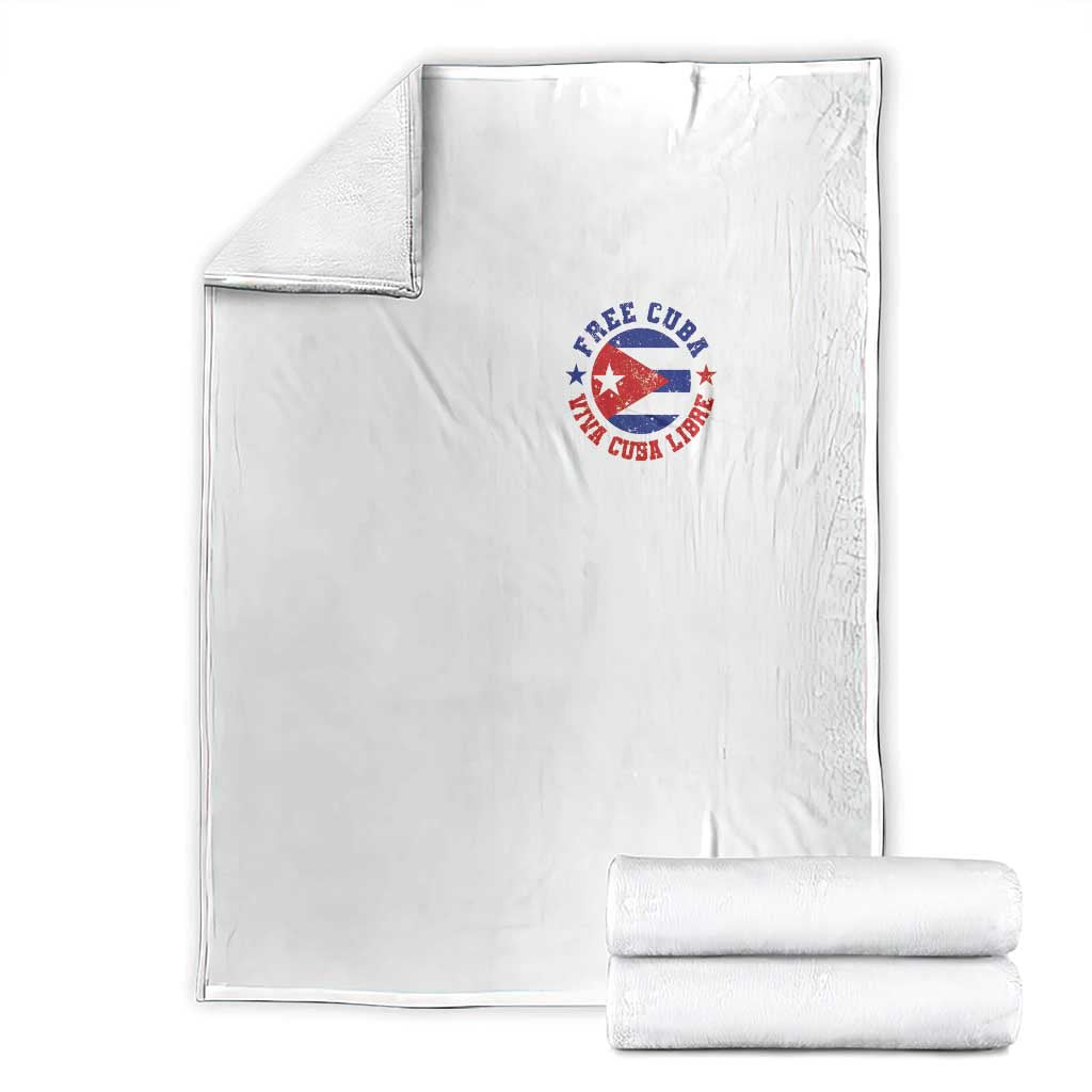 Free Cuba Viva Cuba Libre Throw Blanket SOS Cuba Energy Crisis TS12 White Print Your Wear
