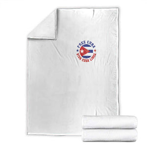 Free Cuba Viva Cuba Libre Throw Blanket SOS Cuba Energy Crisis TS12 White Print Your Wear