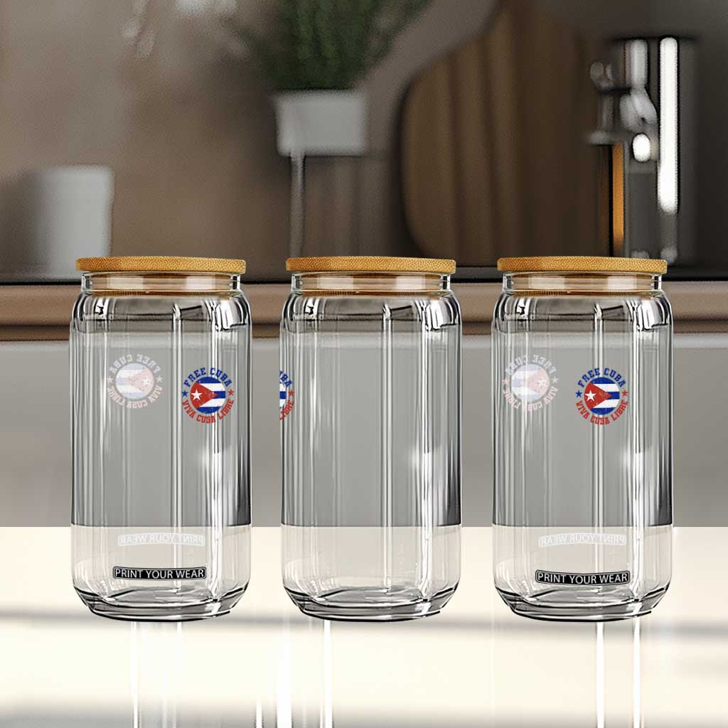 Free Cuba Viva Cuba Libre Glass Can SOS Cuba Energy Crisis TS12 Print Your Wear
