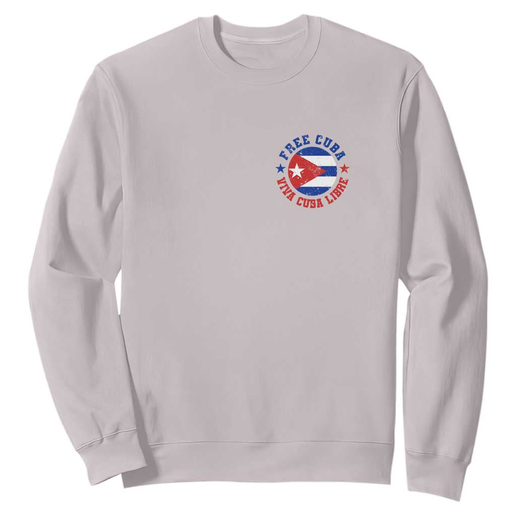 Free Cuba Viva Cuba Libre Sweatshirt SOS Cuba Energy Crisis TS12 Ice Gray Print Your Wear