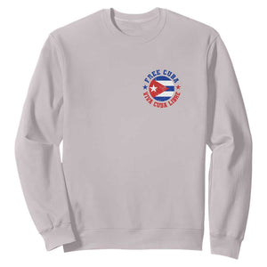 Free Cuba Viva Cuba Libre Sweatshirt SOS Cuba Energy Crisis TS12 Ice Gray Print Your Wear