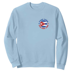 Free Cuba Viva Cuba Libre Sweatshirt SOS Cuba Energy Crisis TS12 Light Blue Print Your Wear
