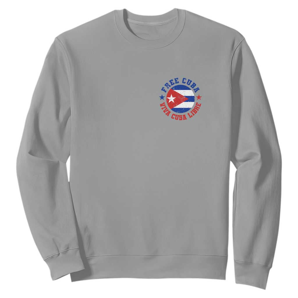 Free Cuba Viva Cuba Libre Sweatshirt SOS Cuba Energy Crisis TS12 Sport Gray Print Your Wear