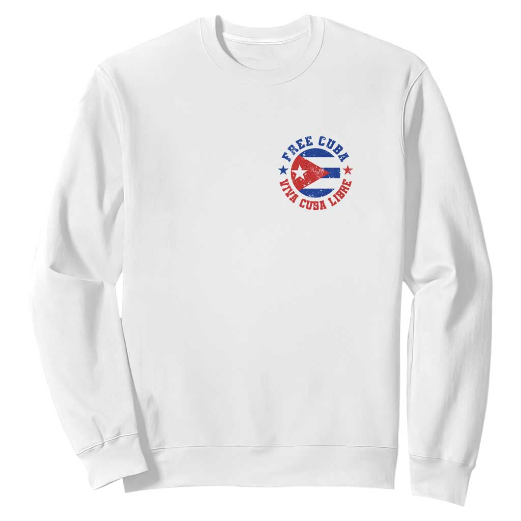Free Cuba Viva Cuba Libre Sweatshirt SOS Cuba Energy Crisis TS12 White Print Your Wear