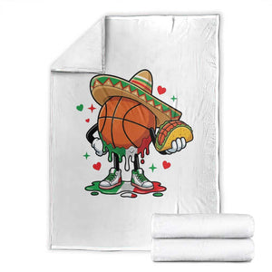 Funny Cinco De Mayo Basketball Throw Blanket Mexican Fiesta Party TS12 White Print Your Wear