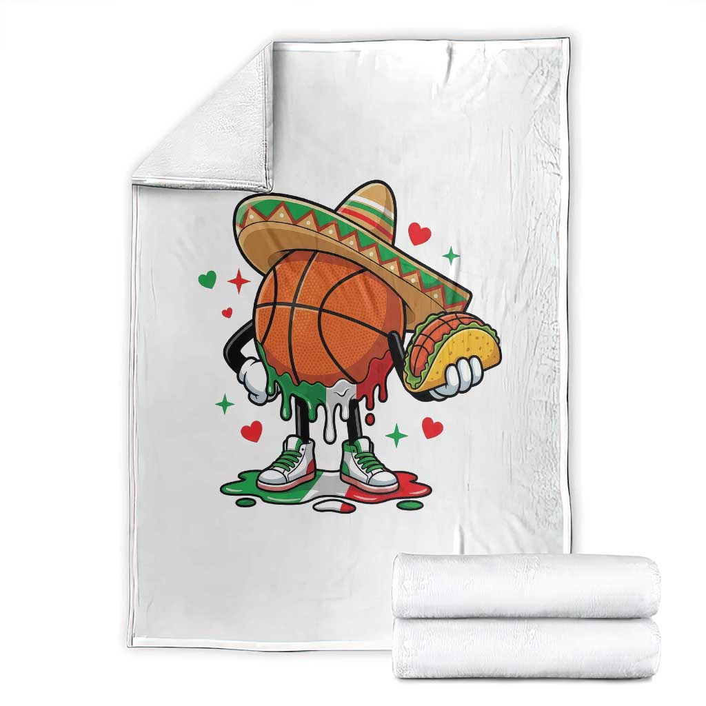 Funny Cinco De Mayo Basketball Throw Blanket Mexican Fiesta Party TS12 White Print Your Wear