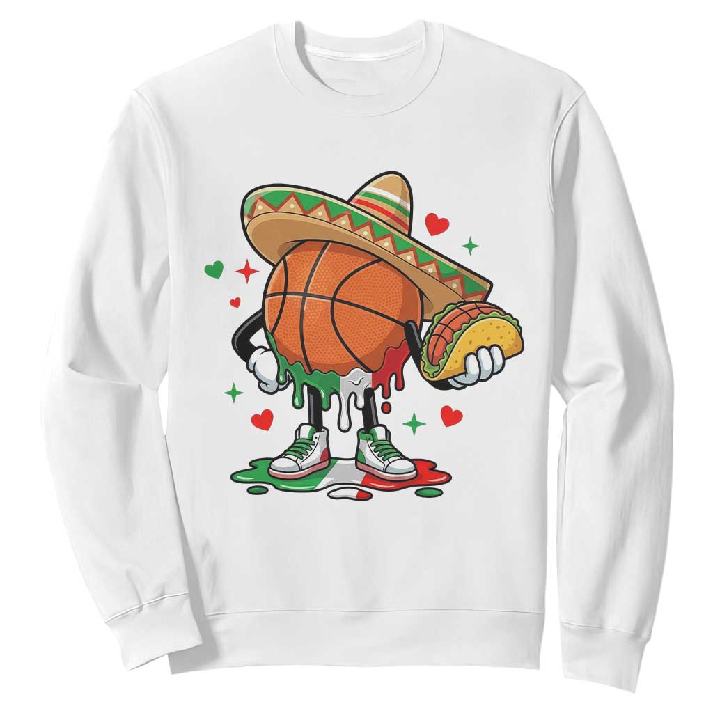 Funny Cinco De Mayo Basketball Sweatshirt Mexican Fiesta Party TS12 White Print Your Wear