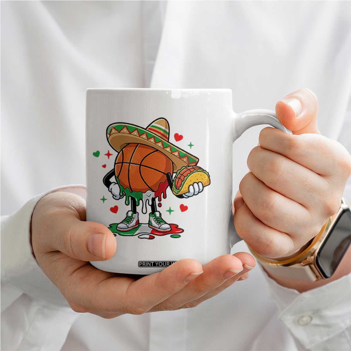 Funny Cinco De Mayo Basketball Coffee Mug Mexican Fiesta Party TS12 Print Your Wear