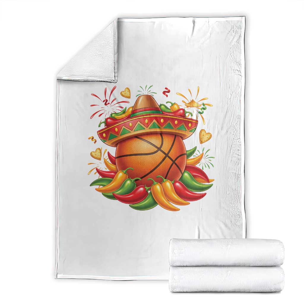 Funny Cinco De Mayo Basketball Throw Blanket Mexican Fiesta Hoops Party TS12 White Print Your Wear