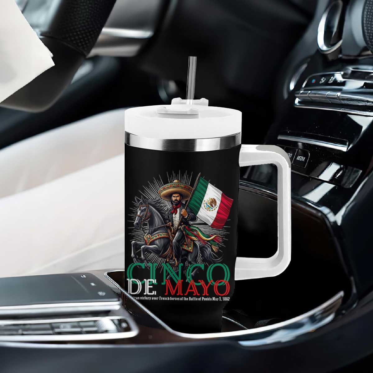 Cinco De Mayo Battle Of Puebla Tumbler With Handle Historical Mexican Heritage TS12 Print Your Wear