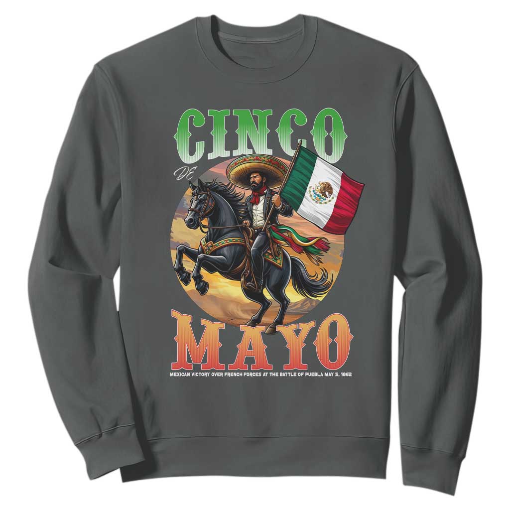 Cinco De Mayo Battle Of Puebla Sweatshirt Mexican Victory Heritage Pride TS12 Dark Heather Print Your Wear