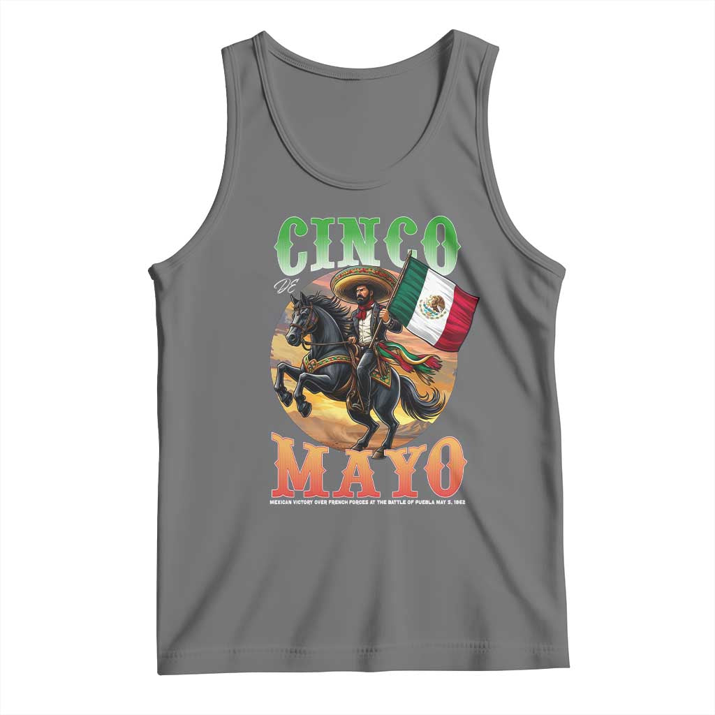 Cinco De Mayo Battle Of Puebla Tank Top Mexican Victory Heritage Pride TS12 Black Heather Print Your Wear