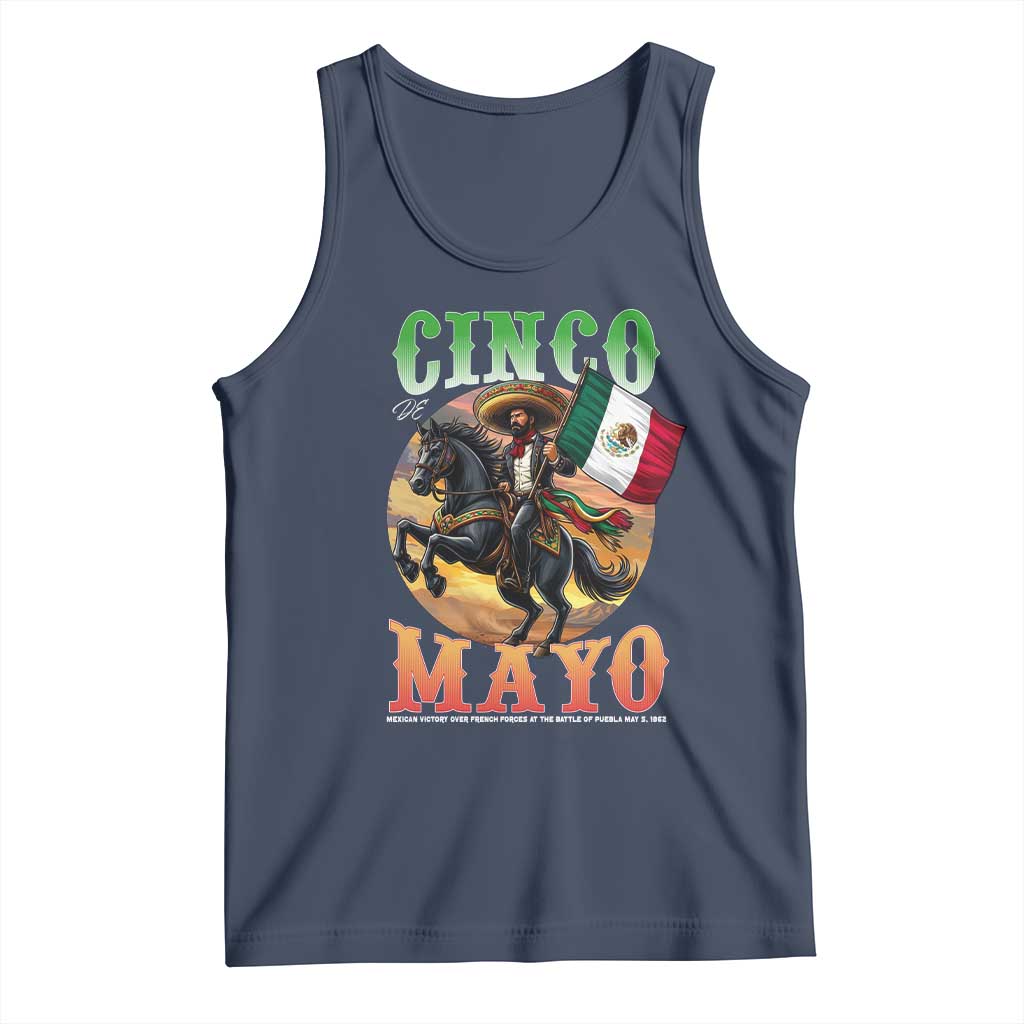 Cinco De Mayo Battle Of Puebla Tank Top Mexican Victory Heritage Pride TS12 Navy Print Your Wear