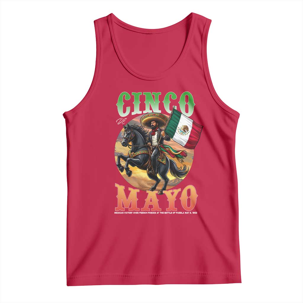 Cinco De Mayo Battle Of Puebla Tank Top Mexican Victory Heritage Pride TS12 Red Print Your Wear