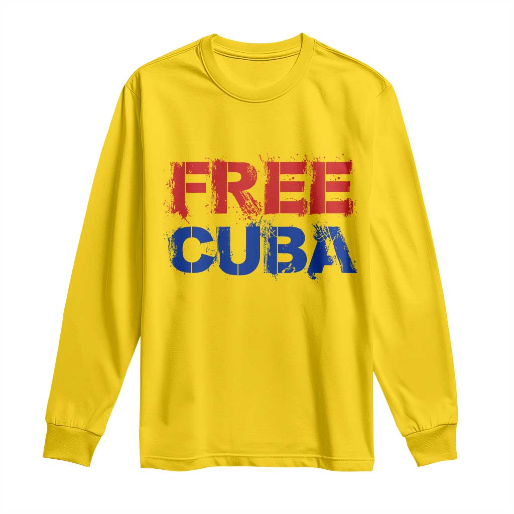 Free Cuba Long Sleeve Shirt Stand With Cuban People Gift TS12 Daisy Print Your Wear