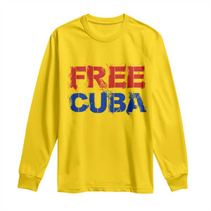 Free Cuba Long Sleeve Shirt Stand With Cuban People Gift TS12 Daisy Print Your Wear