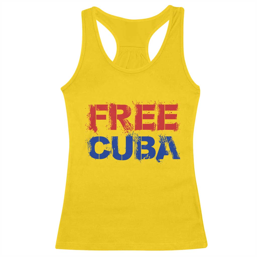 Free Cuba Racerback Tank Top Stand With Cuban People Gift TS12 Daisy Print Your Wear