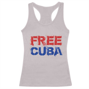 Free Cuba Racerback Tank Top Stand With Cuban People Gift TS12 Ice Gray Print Your Wear