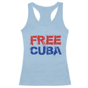 Free Cuba Racerback Tank Top Stand With Cuban People Gift TS12 Light Blue Print Your Wear