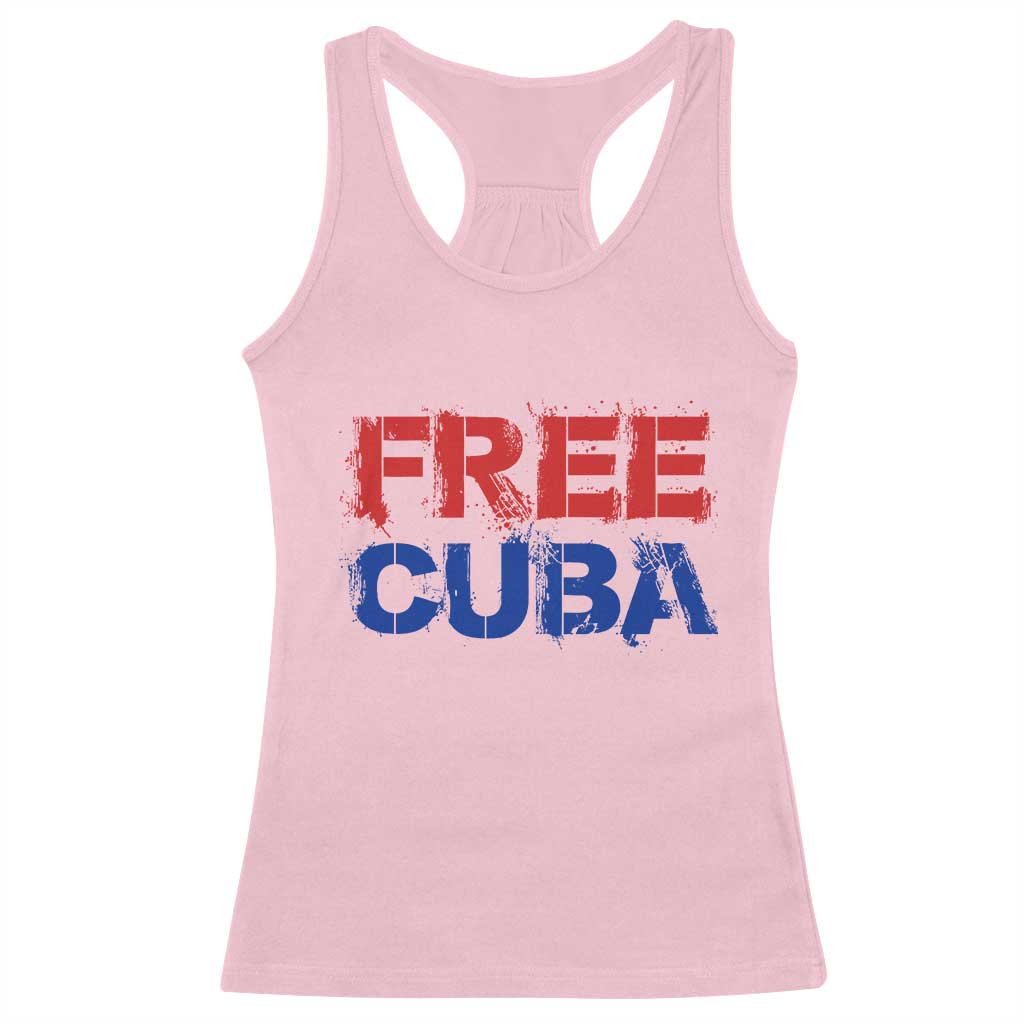 Free Cuba Racerback Tank Top Stand With Cuban People Gift TS12 Light Pink Print Your Wear