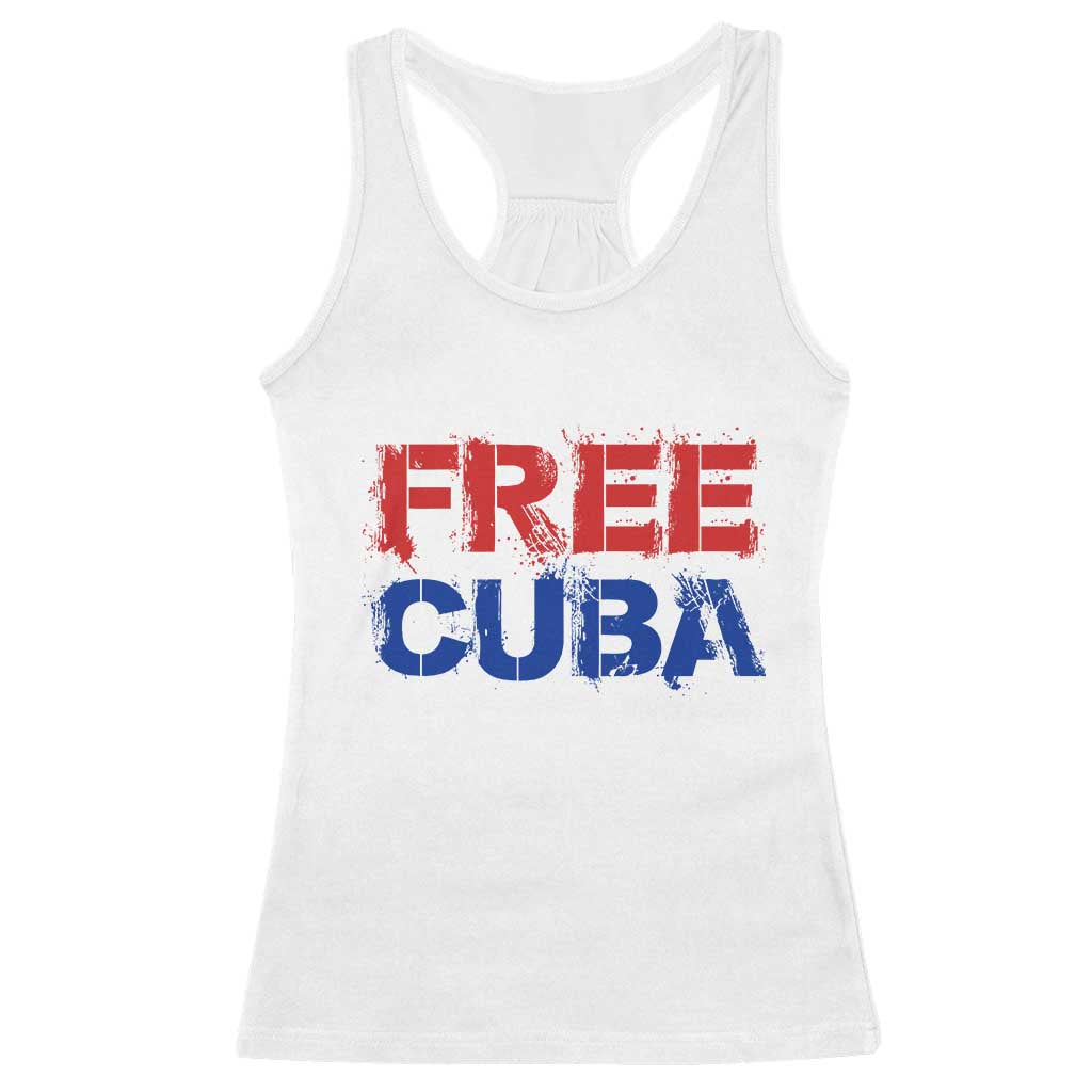 Free Cuba Racerback Tank Top Stand With Cuban People Gift TS12 White Print Your Wear