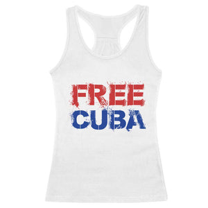 Free Cuba Racerback Tank Top Stand With Cuban People Gift TS12 White Print Your Wear